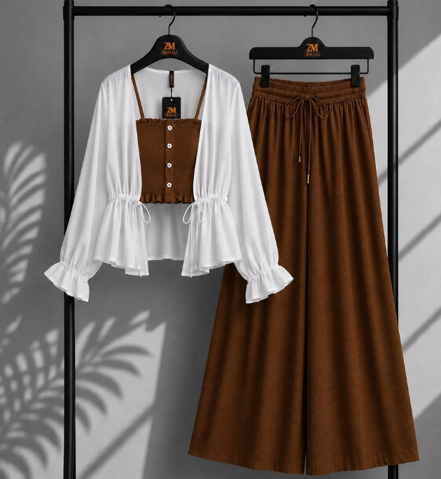 Agar aap Zümra Sage Shrug 3-Piece dress ki details pooch rahe hain, to mujhe yeh information mili:
